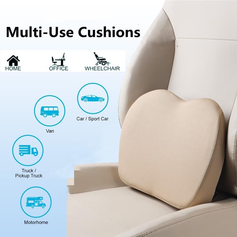 Sothuba Car Seat Cushion for Driving,Car Booster Seat Cushion for Short Drivers,Portable Driver Seat Cushion to Raise Height 3.5 in,Office Chair Back Support Pillow for Lower Back Pain Relief - Image 3